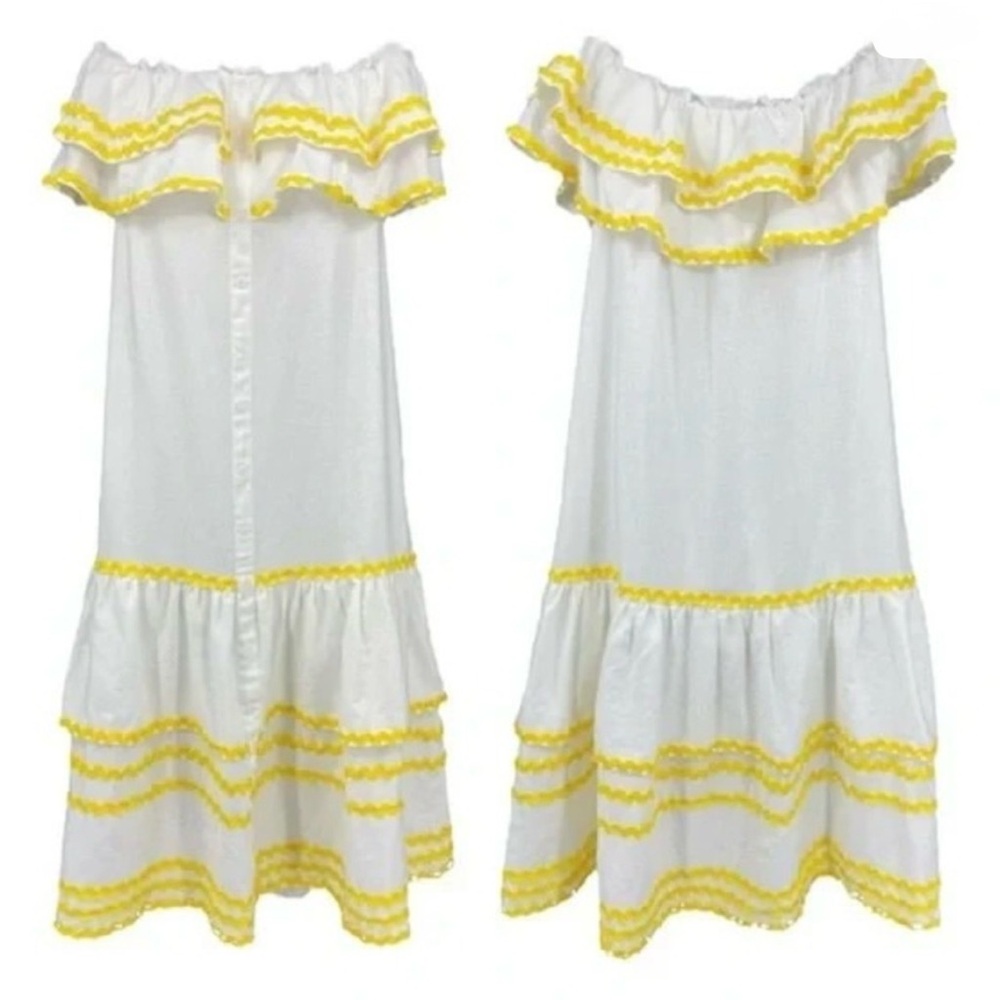 Lisa Marie Fernandez White and Yellow Dress